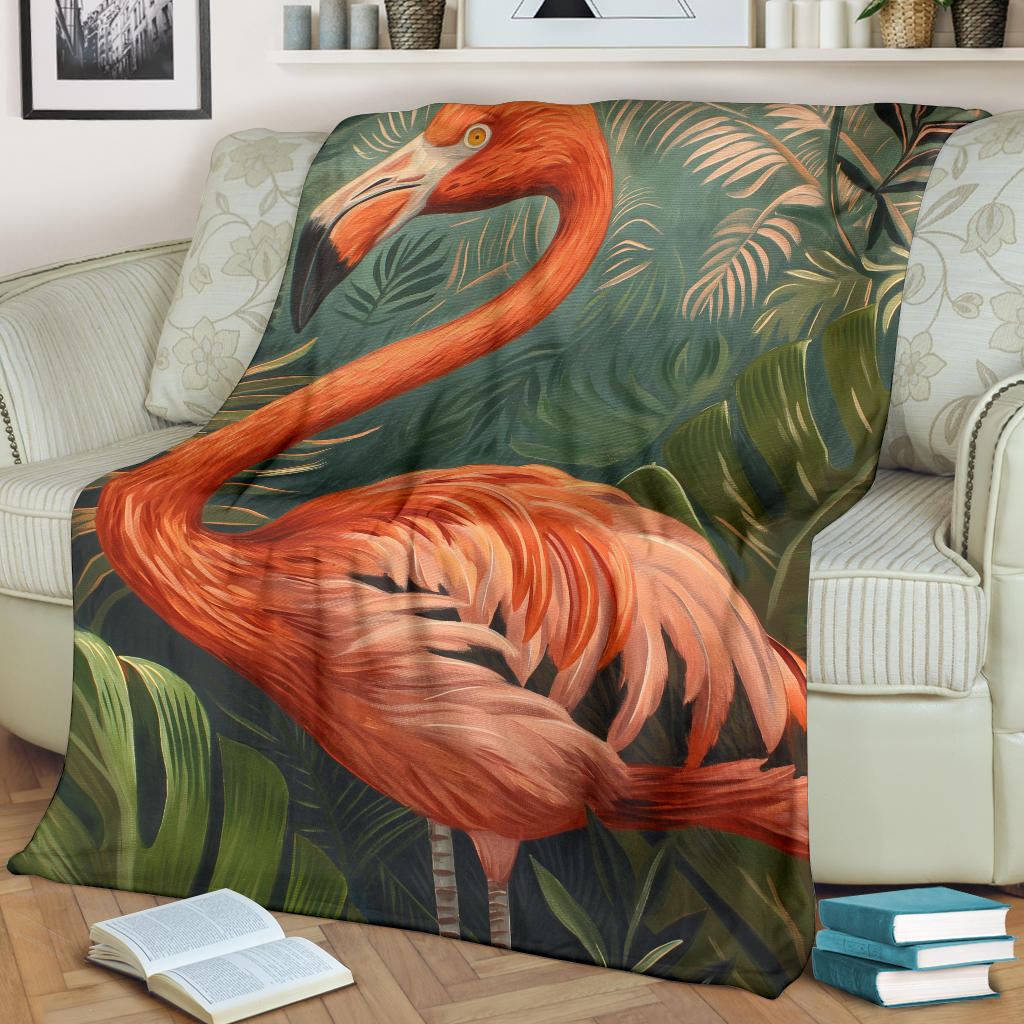 Flamingo Blanket, Trippy Psychedelics Flamingo Fleece Blanket, Flamingo Throw Blanket, Flamingo Gifts