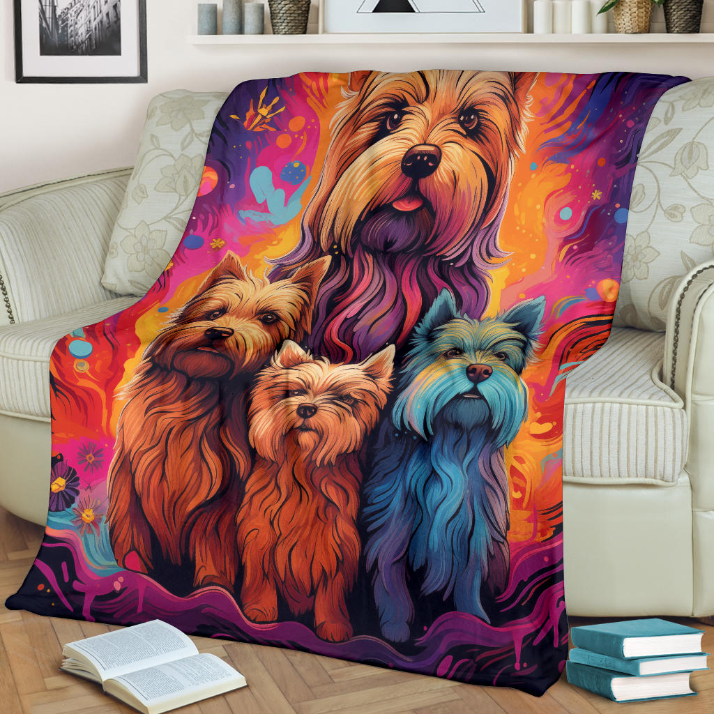 Glen of Imaal Terrier Blanket, Trippy Psychedelics Glen of Imaal Terrier Fleece Blanket, Glen of Imaal Terrier Throw Blanket, Glen of Imaal Terrier Gifts