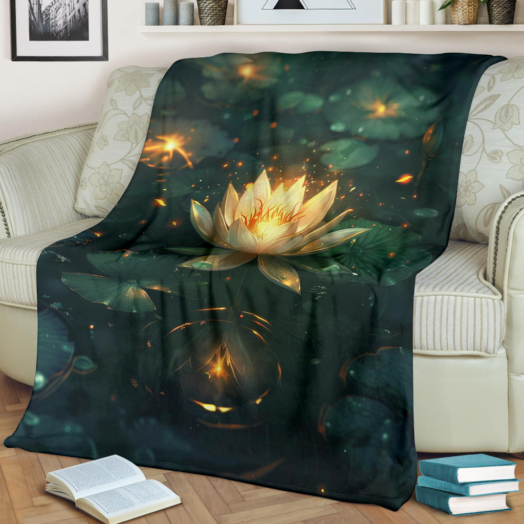 Luminous Lotus Blanket, Luminous Lotus Estetic Blanket, Luminous Lotus Blanket Gift, Blanket