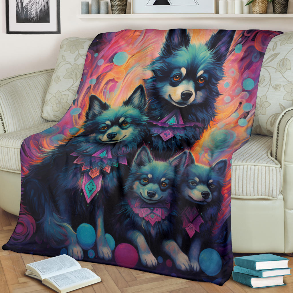 Schipperke Blanket, Trippy Psychedelics Schipperke Fleece Blanket, Schipperke Throw Blanket, Schipperke Gifts