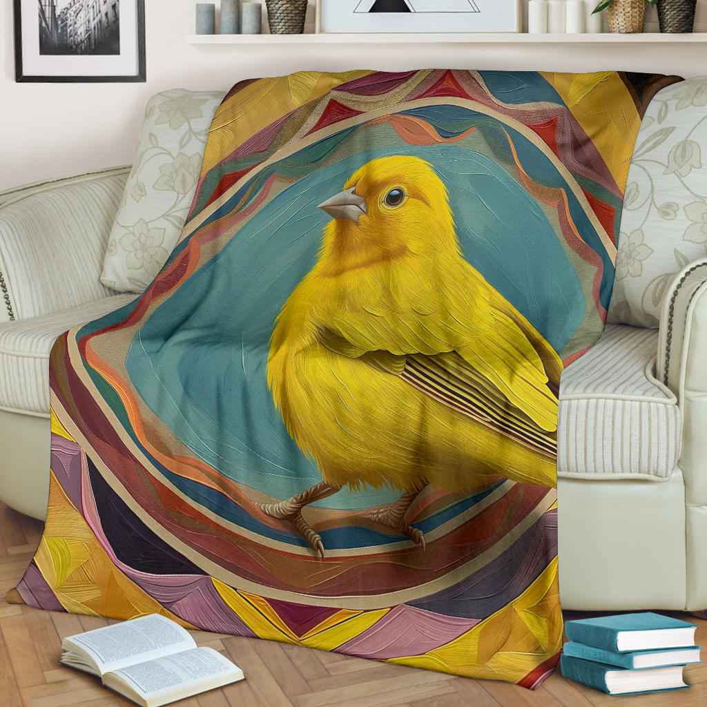 Canary bird Blanket, Trippy Psychedelics Canary bird Fleece Blanket, Canary bird Throw Blanket, Canary bird Gifts