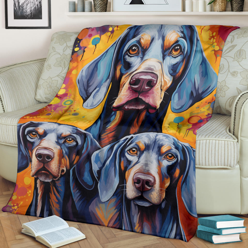 Bluetick Coonhound Blanket, Trippy Psychedelics Bluetick Coonhound Fleece Blanket, Bluetick Coonhound Throw Blanket, Bluetick Coonhound Gifts