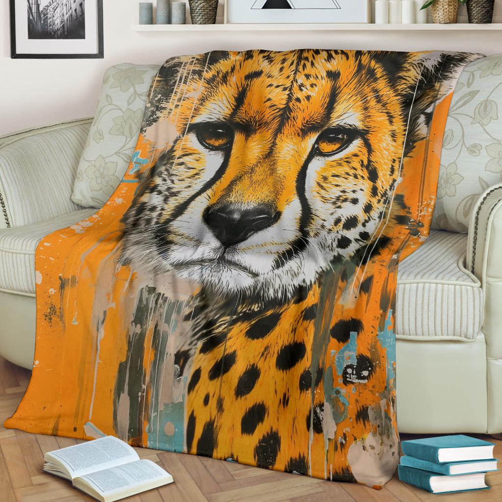 Cheetah Blanket, Trippy Psychedelics Cheetah Fleece Blanket, Cheetah Throw Blanket, Cheetah Gifts