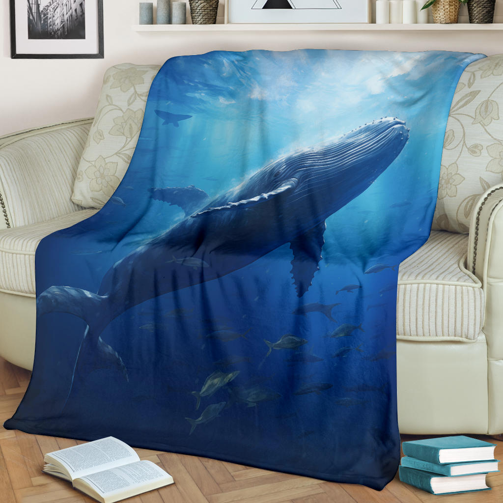 Blue Whale Blanket, Whale Throw Blanket, Whale Fleece Blanket, Whale Gifts