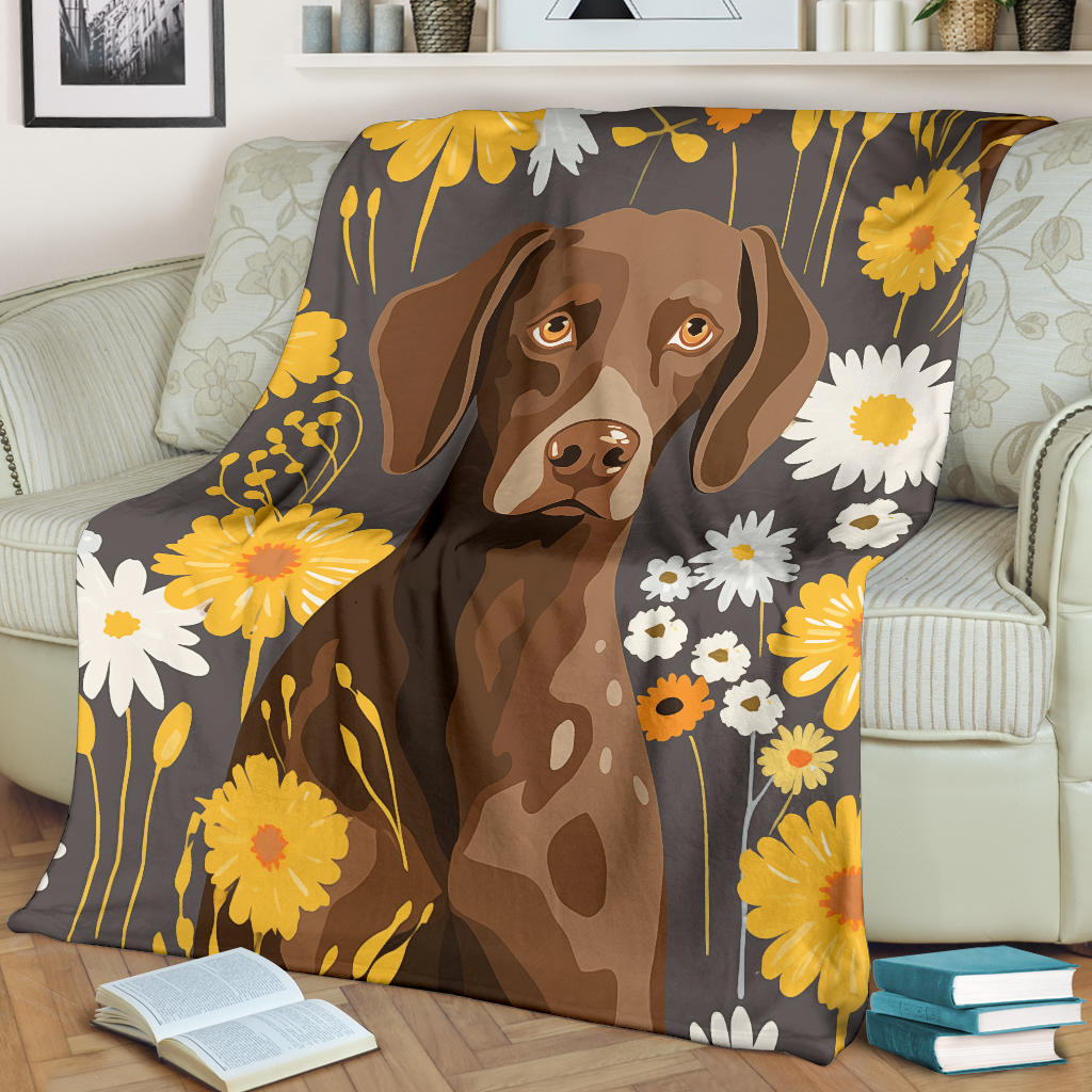 German Shorthaired Pointer Blanket, Trippy Psychedelics German Shorthaired Pointer Fleece Blanket, German Shorthaired Pointer Throw Blanket, German Shorthaired Pointer Gifts