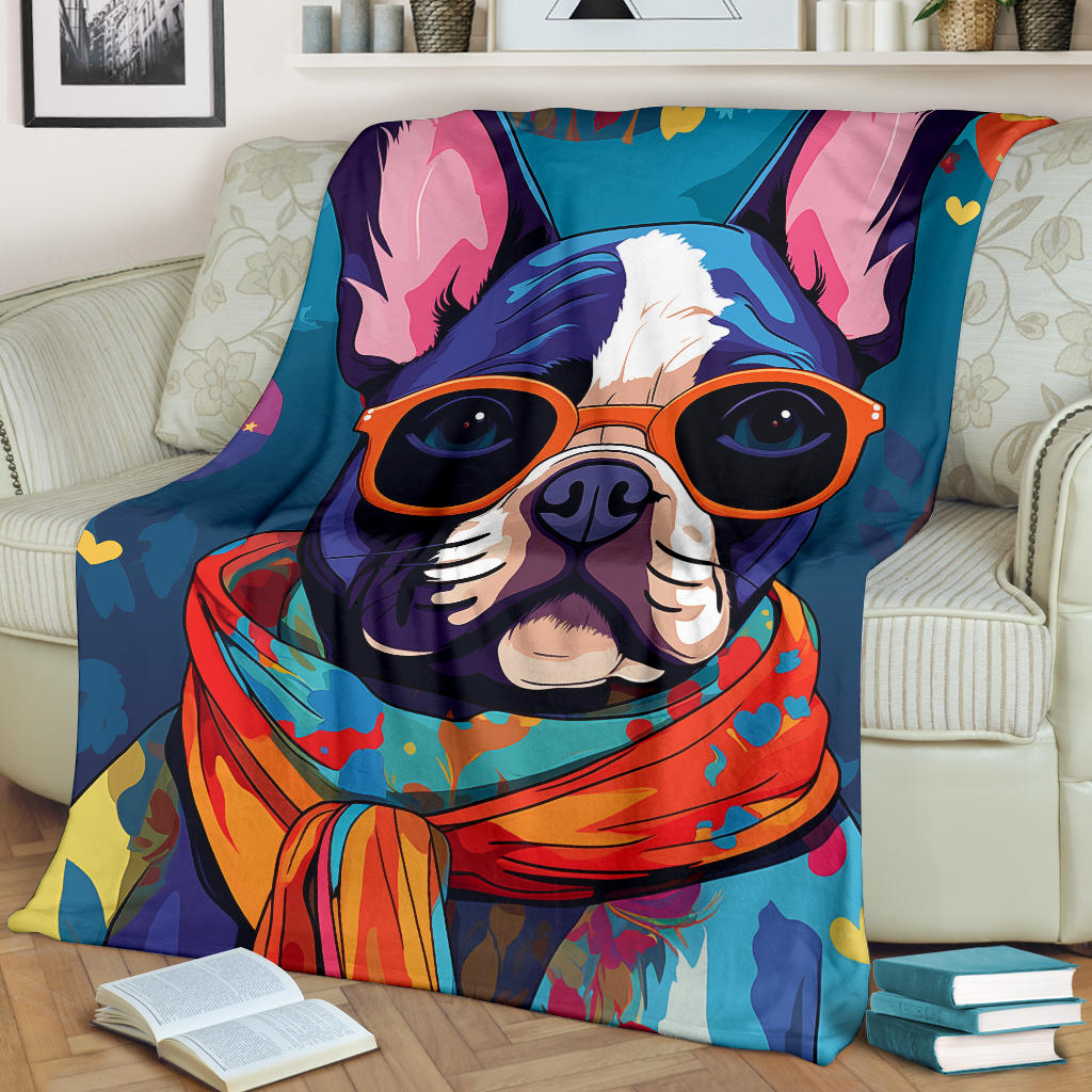 French Bulldog Blanket, Trippy Psychedelics French Bulldog Fleece Blanket, French Bulldog Throw Blanket, French Bulldog Gifts