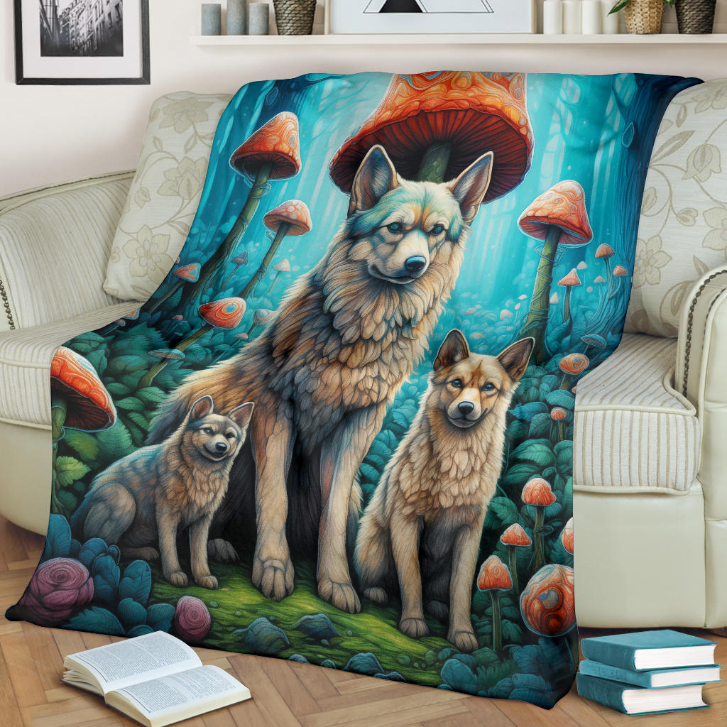 Norwegian Elkhound Blanket, Trippy Psychedelics Norwegian Elkhound Fleece Blanket, Norwegian Elkhound Throw Blanket, Norwegian Elkhound Gifts