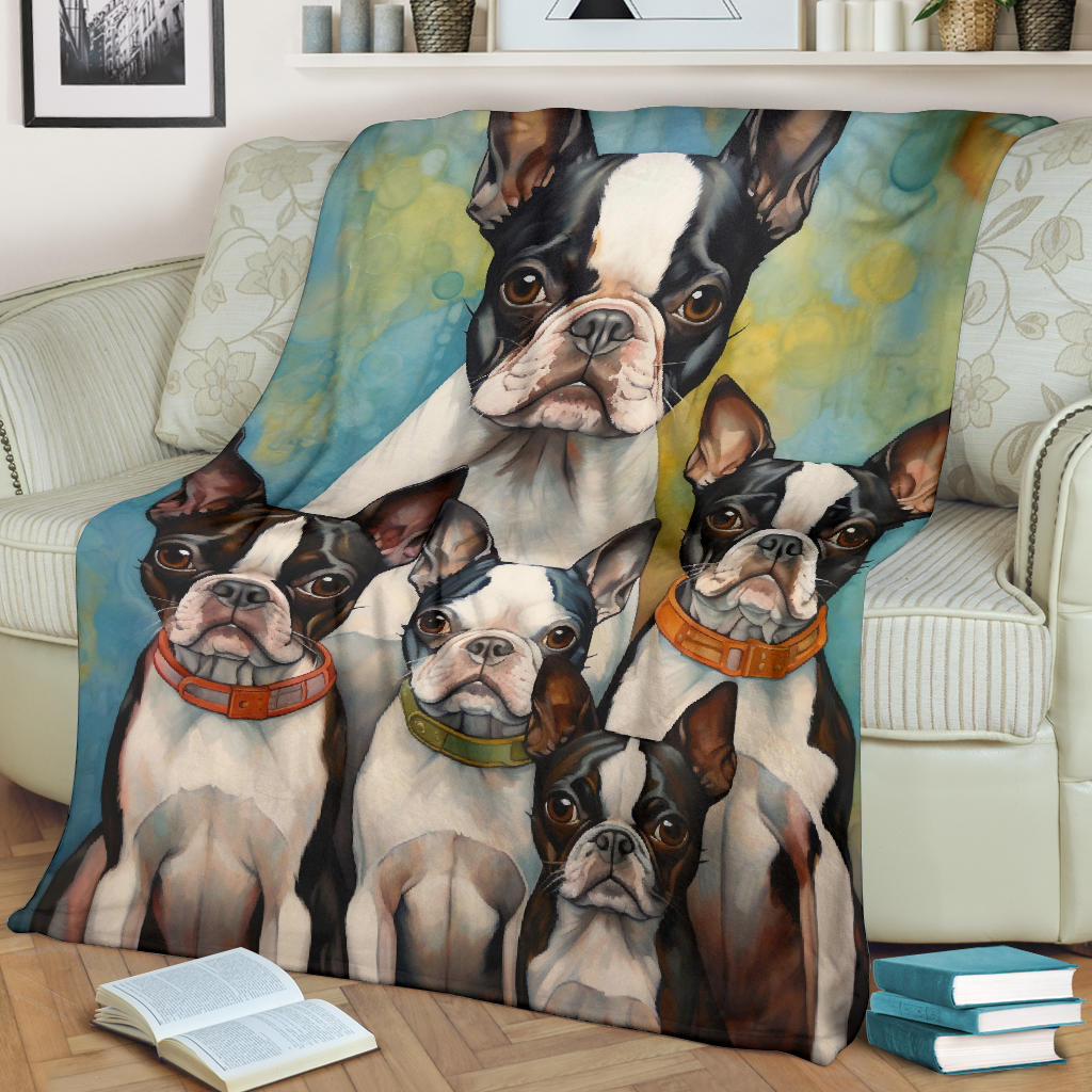 Boston Terrier Family Blanket, Boston Terrier Blanket, Boston Terrier Throw Blanket, Boston Terrier, Boston Terrier Gifts