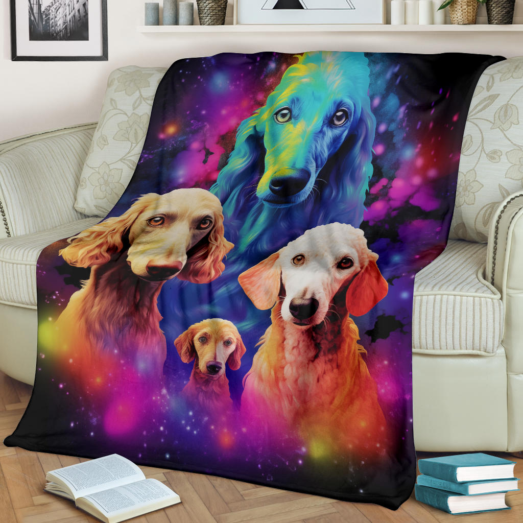 Bedlington Terrier Blanket, Trippy Psychedelics Bedlington Terrier Fleece Blanket, Bedlington Terrier Throw Blanket, Bedlington Terrier Gifts