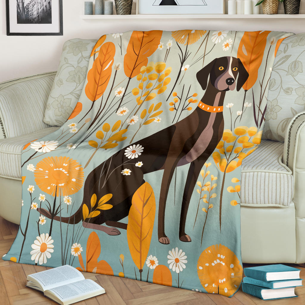 German Shorthaired Pointer Blanket, Trippy Psychedelics German Shorthaired Pointer Fleece Blanket, German Shorthaired Pointer Throw Blanket, German Shorthaired Pointer Gifts