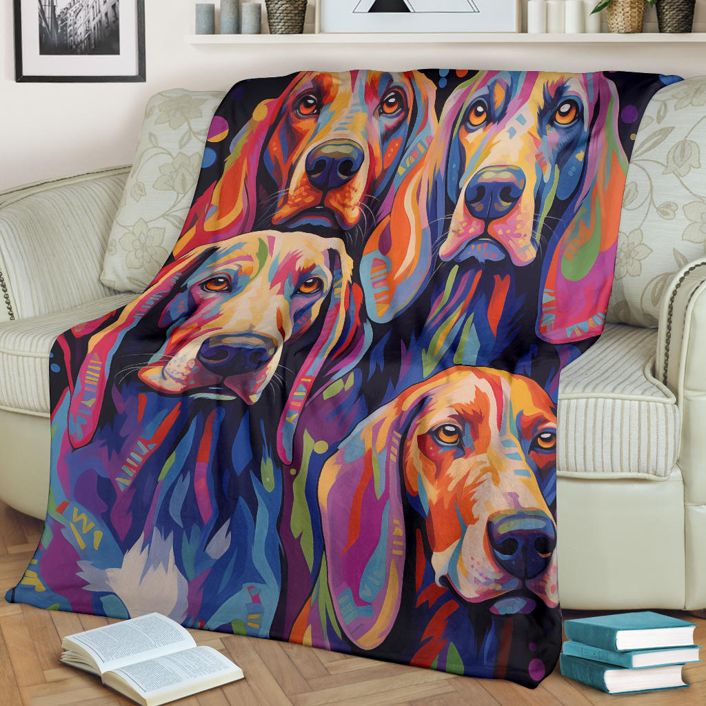 Treeing Walker Coonhound Blanket, Trippy Psychedelics Treeing Walker Coonhound Fleece Blanket, Treeing Walker Coonhound Throw Blanket, Treeing Walker Coonhound Gifts