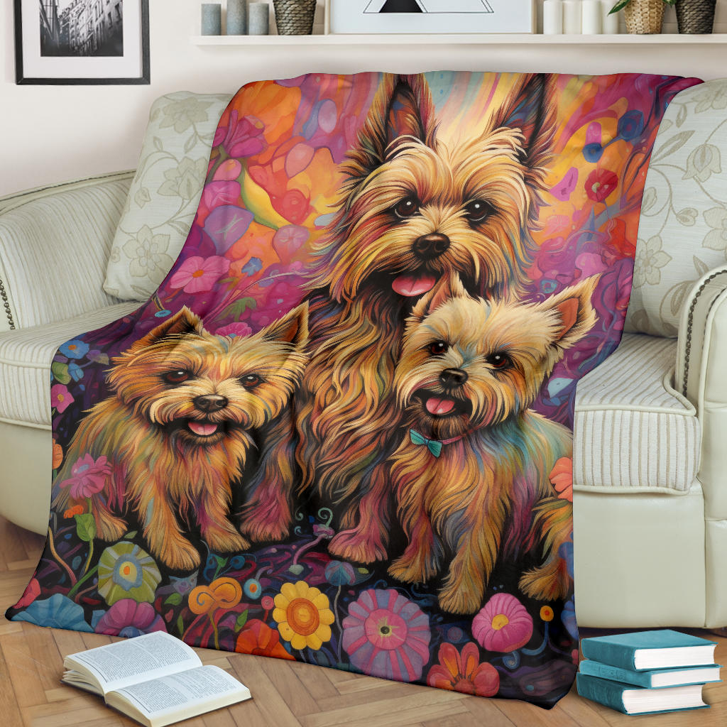 Cairn Terrier Blanket, Trippy Psychedelics Cairn Terrier Fleece Blanket, Cairn Terrier Throw Blanket, Cairn Terrier Gifts