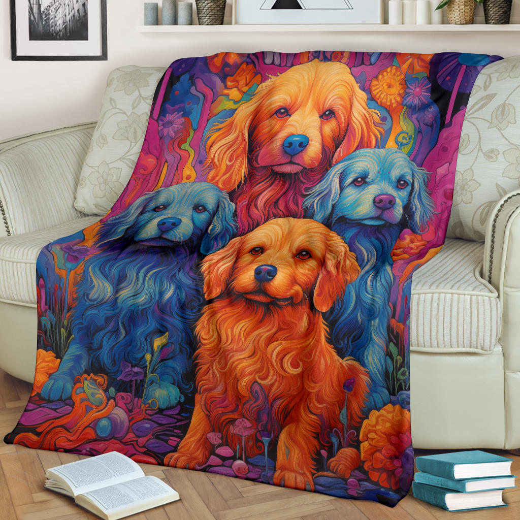 Bolognese Blanket, Trippy Psychedelics Bolognese Fleece Blanket, Bolognese Throw Blanket, Bolognese Gifts