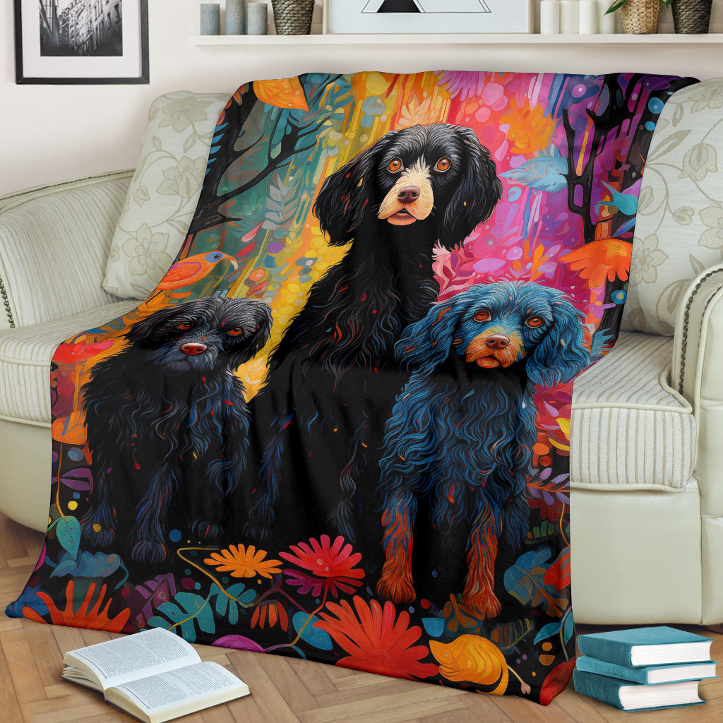 Barbet Blanket, Trippy Psychedelics Barbet Fleece Blanket, Barbet Throw Blanket, Barbet Gifts