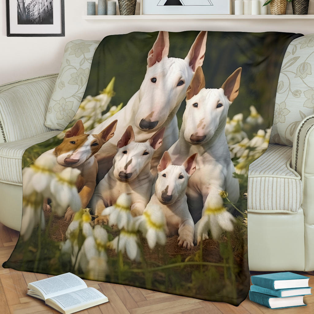 Bull Terrier Family Blanket, Bull Terrier Blanket, Bull Terrier Throw Blanket, Bull Terrier, Bull Terrier Gift