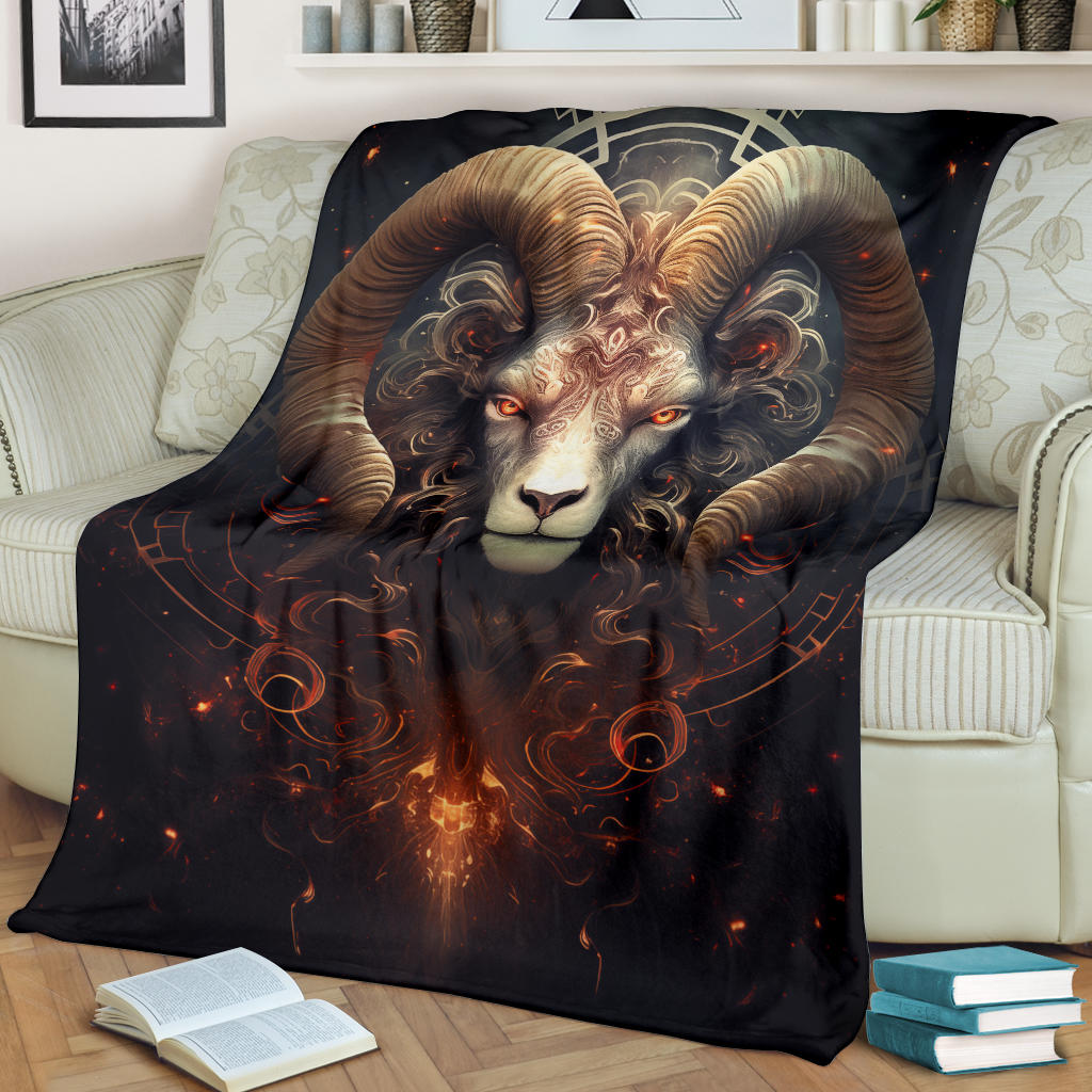 Aries Zodiac Blanket, Ram Zodiac Sign, Aries Gifts, Aries Throw Blanket, Ram Zodiac Gifts