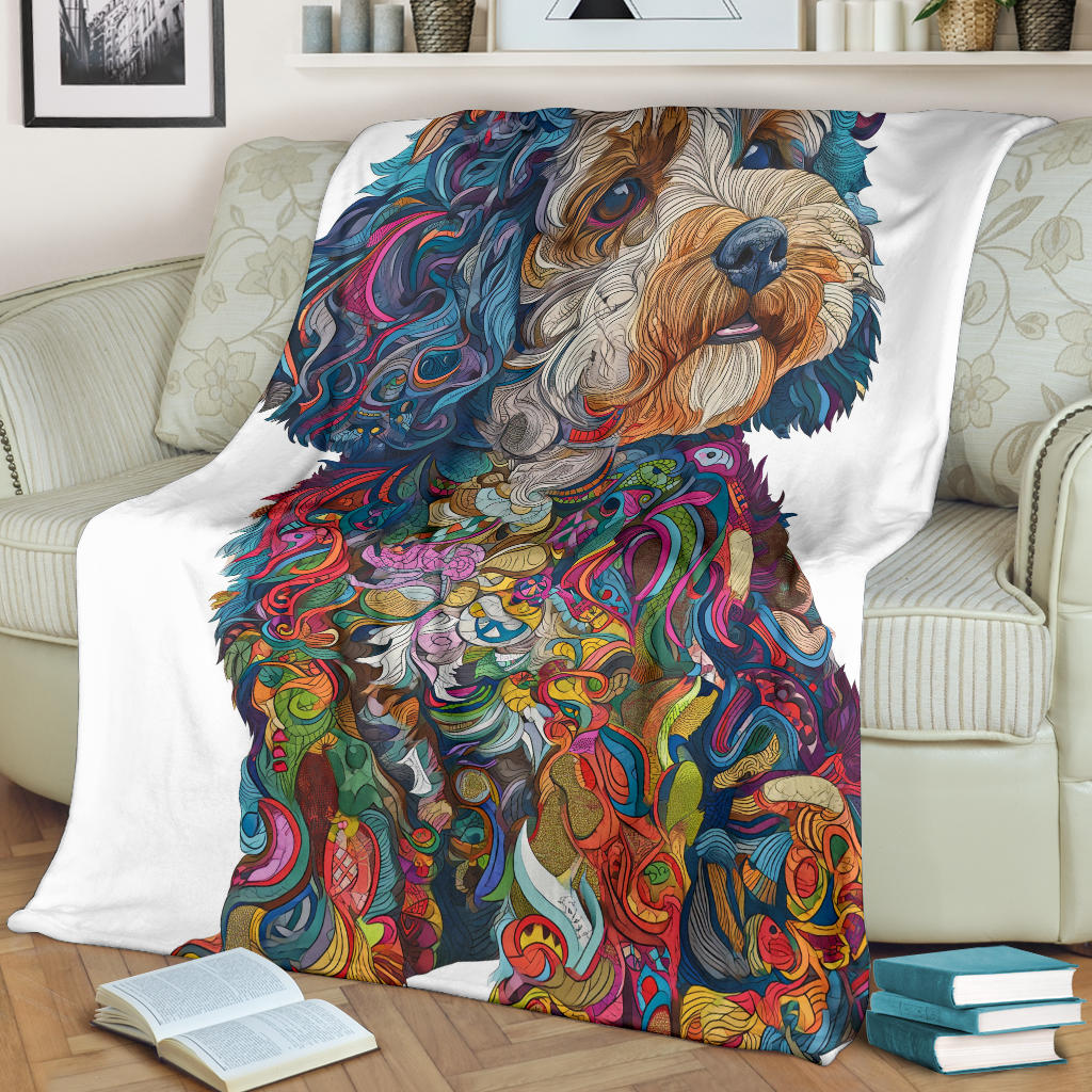 Lagotto Romagnolo Dog Blanket, Trippy Psychedelics Lagotto Romagnolo Dog Fleece Blanket, Lagotto Romagnolo Dog Throw Blanket, Lagotto Romagnolo Dog Gifts