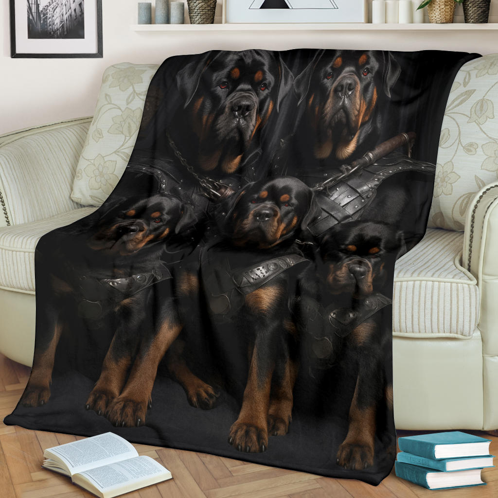 Rottweiler Family Blanket, Rottweiler Blanket, Rottweiler gifts, Rottweiler Throw Blanket