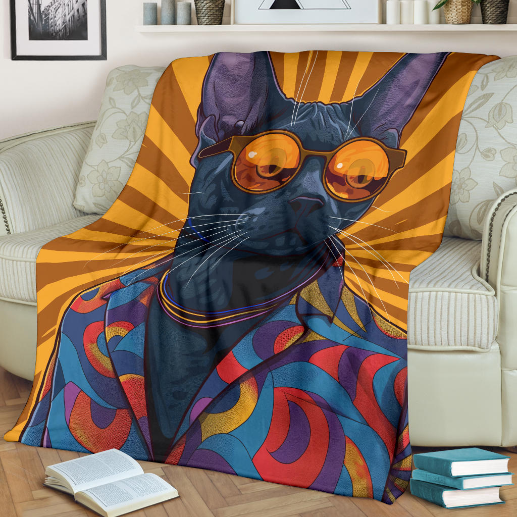 Korat cat Blanket, Trippy Psychedelics Korat cat Fleece Blanket, Korat cat Throw Blanket, Korat cat Gifts