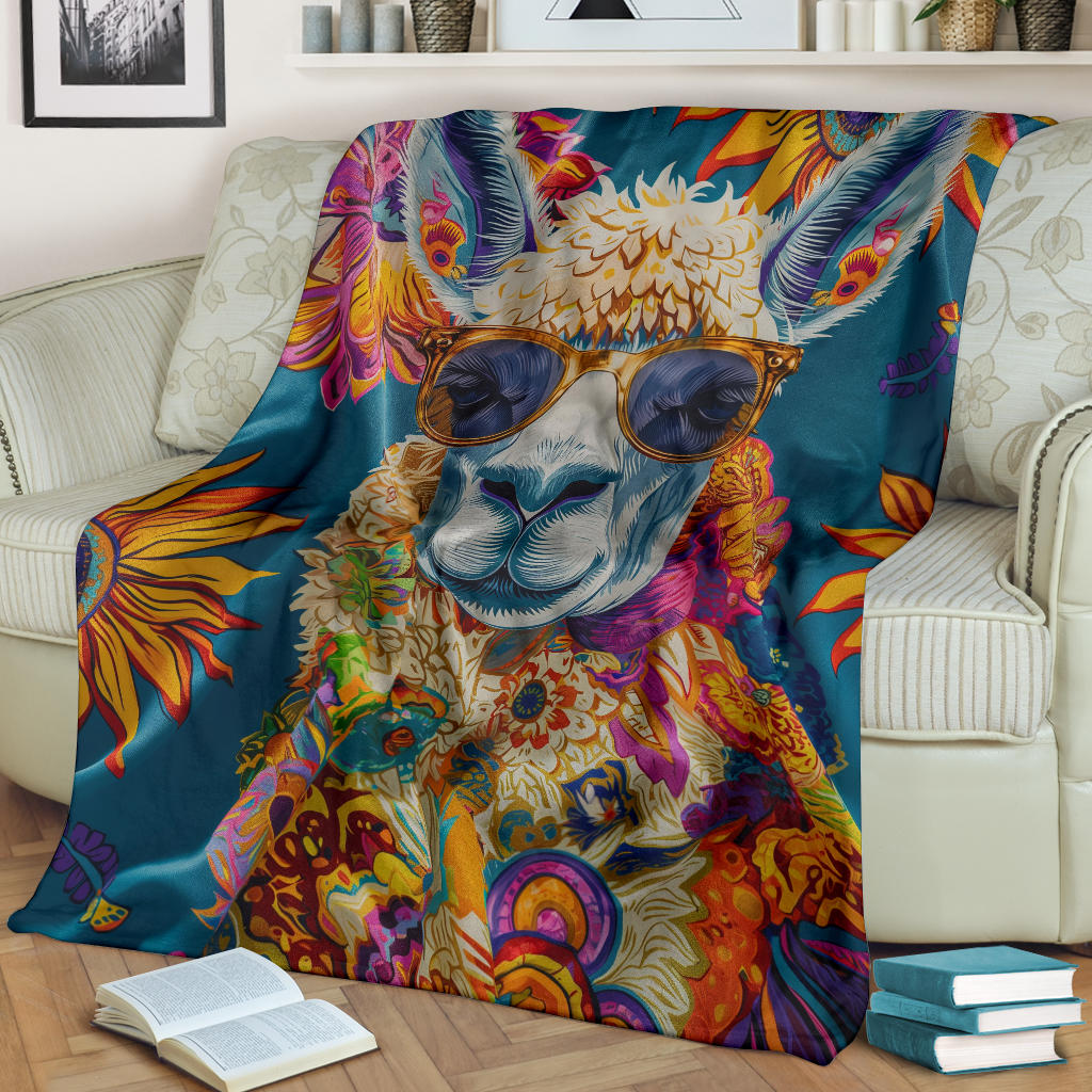 Lama Blanket, Trippy Psychedelics Lama Fleece Blanket, Lama Throw Blanket, Lama Gifts