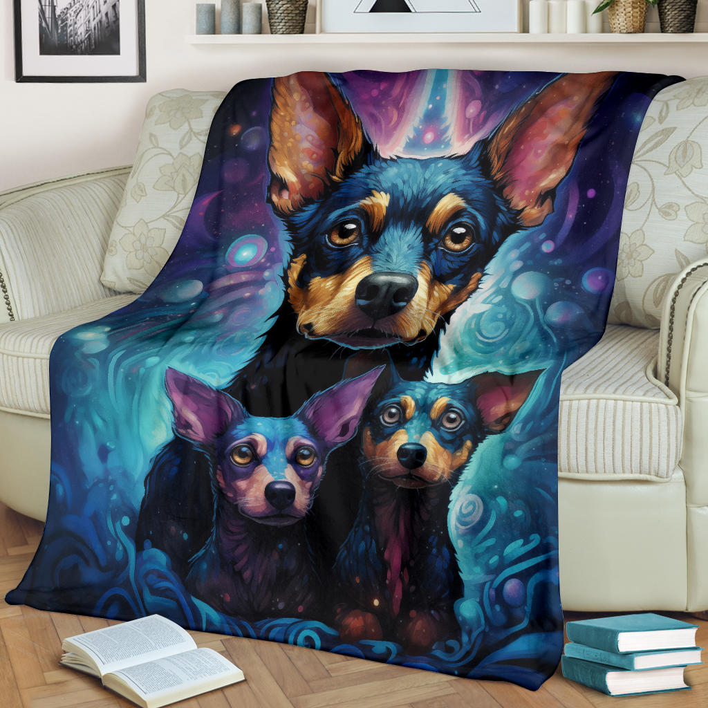 Rat Terrier Blanket, Trippy Psychedelics Rat Terrier Fleece Blanket, Rat Terrier Throw Blanket, Rat Terrier Gifts