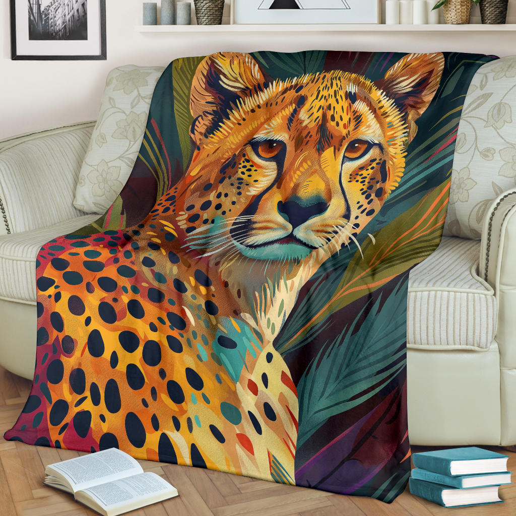 Cheetah Blanket, Trippy Psychedelics Cheetah Fleece Blanket, Cheetah Throw Blanket, Cheetah Gifts