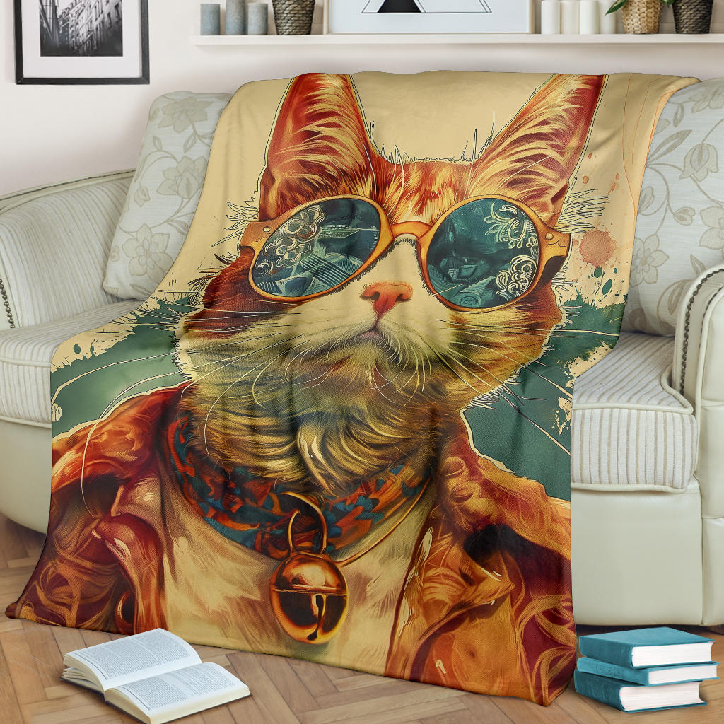 LaPerm cat Blanket, Trippy Psychedelics LaPerm cat Fleece Blanket, LaPerm cat Throw Blanket, LaPerm cat Gifts