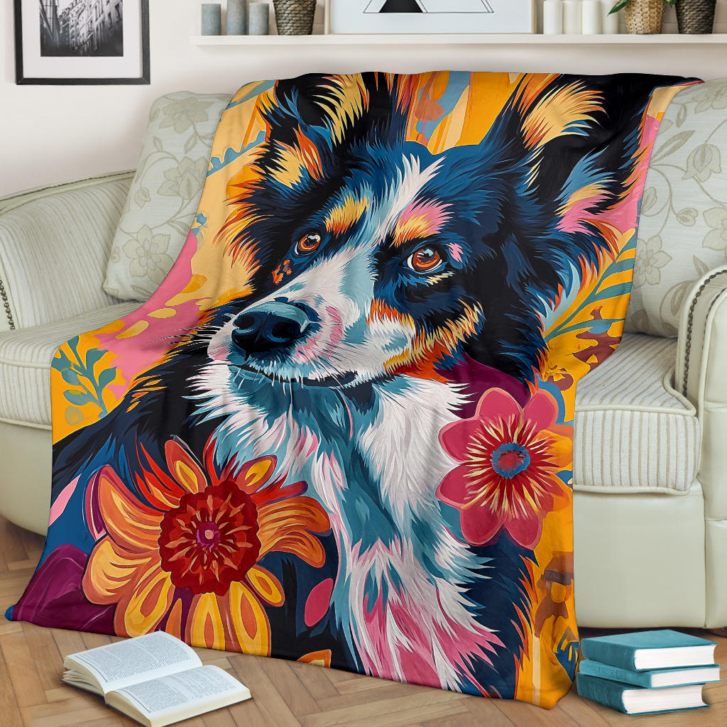 Karelian Bear Dog Blanket, Trippy Psychedelics Karelian Bear Dog Fleece Blanket, Karelian Bear Dog Throw Blanket, Karelian Bear Dog Gifts