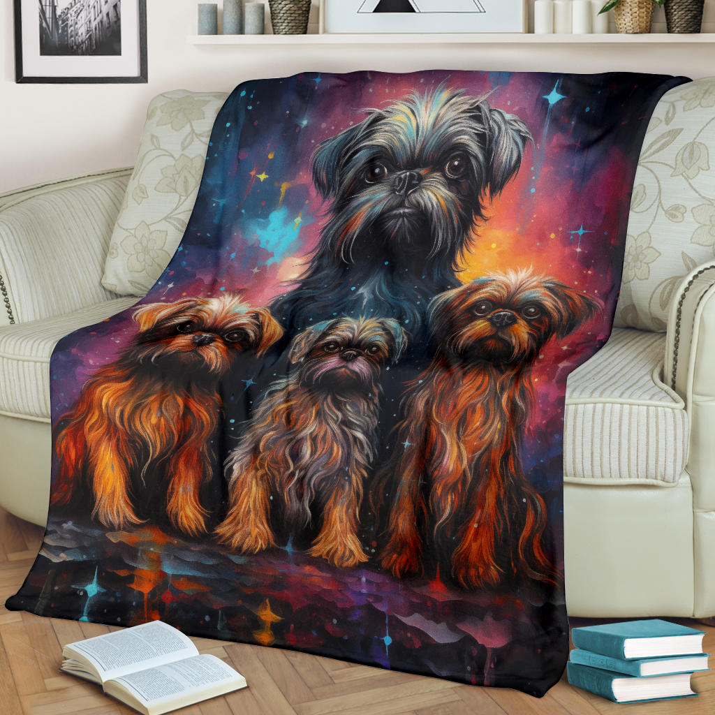 Brussels Griffon Blanket, Trippy Psychedelics Brussels Griffon Fleece Blanket, Brussels Griffon Throw Blanket, Brussels Griffon Gifts