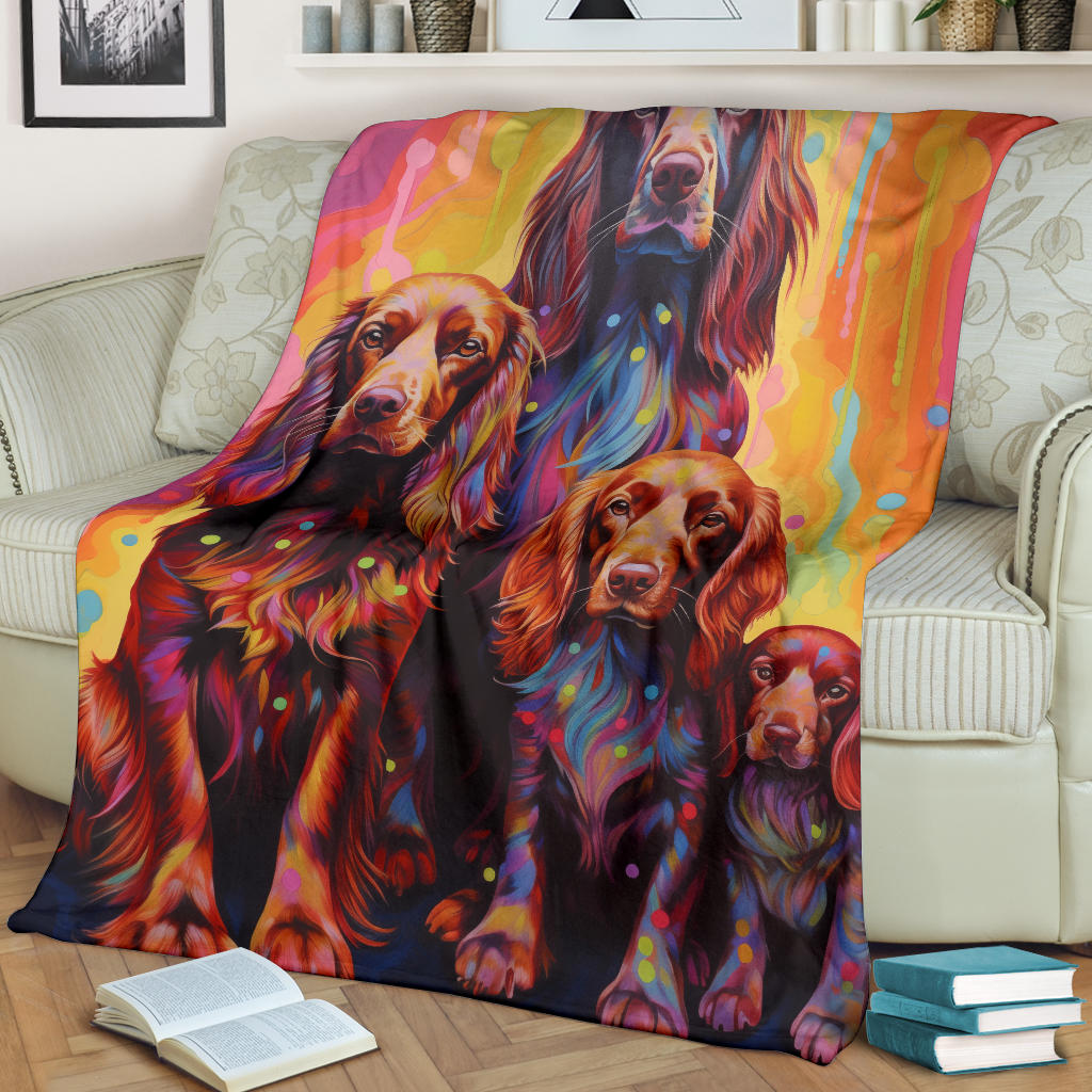 Sussex Spaniel Blanket, Trippy Psychedelics Sussex Spaniel Fleece Blanket, Sussex Spaniel Throw Blanket, Sussex Spaniel Gifts