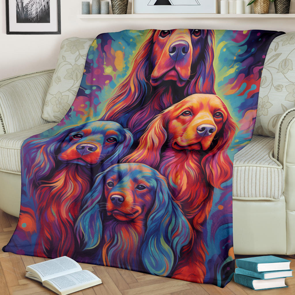 Sussex Spaniel Blanket, Trippy Psychedelics Sussex Spaniel Fleece Blanket, Sussex Spaniel Throw Blanket, Sussex Spaniel Gifts