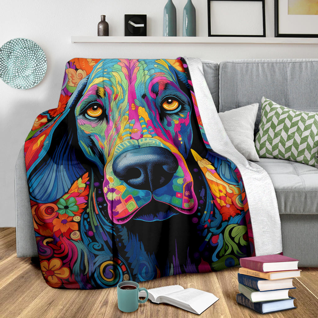 Trippy Psychedelics Great Dane Blanket, Great Dane Fleece Blanket, Great Dane Throw Blanket, Great Dane Gifts