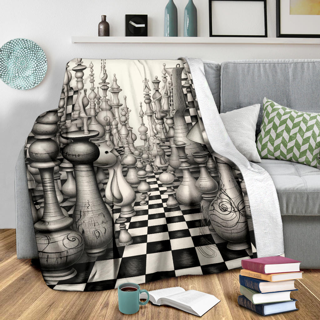 Chess Blanket, Chess Fleece Blanket, Chess Gifts, Chess Neuveau art, Chess Custom Name, Chess Throw Blanket