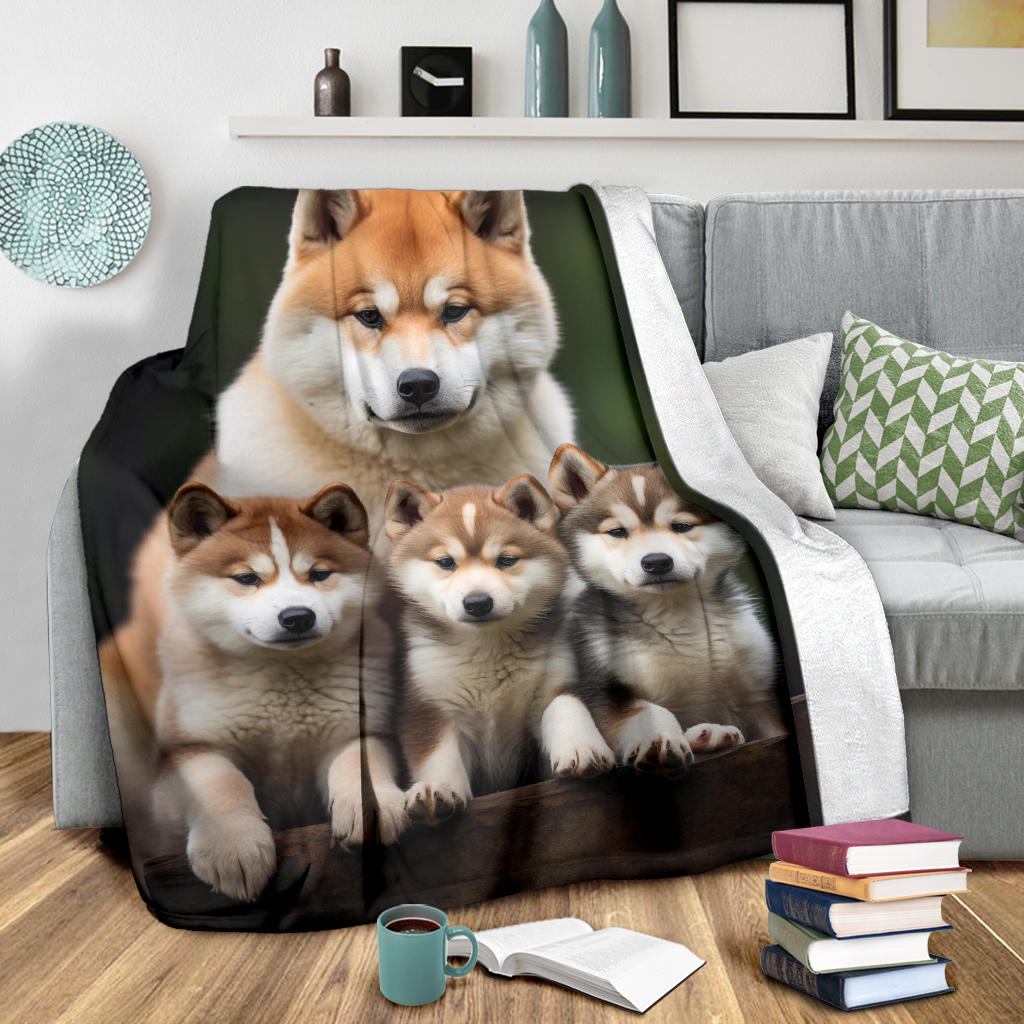 Akita Family Blanket, Akita Blanket, Akita Throw Blanket, Akita