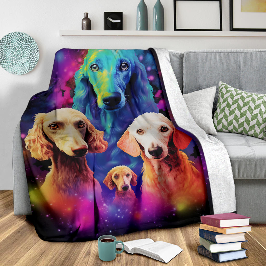 Bedlington Terrier Blanket, Trippy Psychedelics Bedlington Terrier Fleece Blanket, Bedlington Terrier Throw Blanket, Bedlington Terrier Gifts