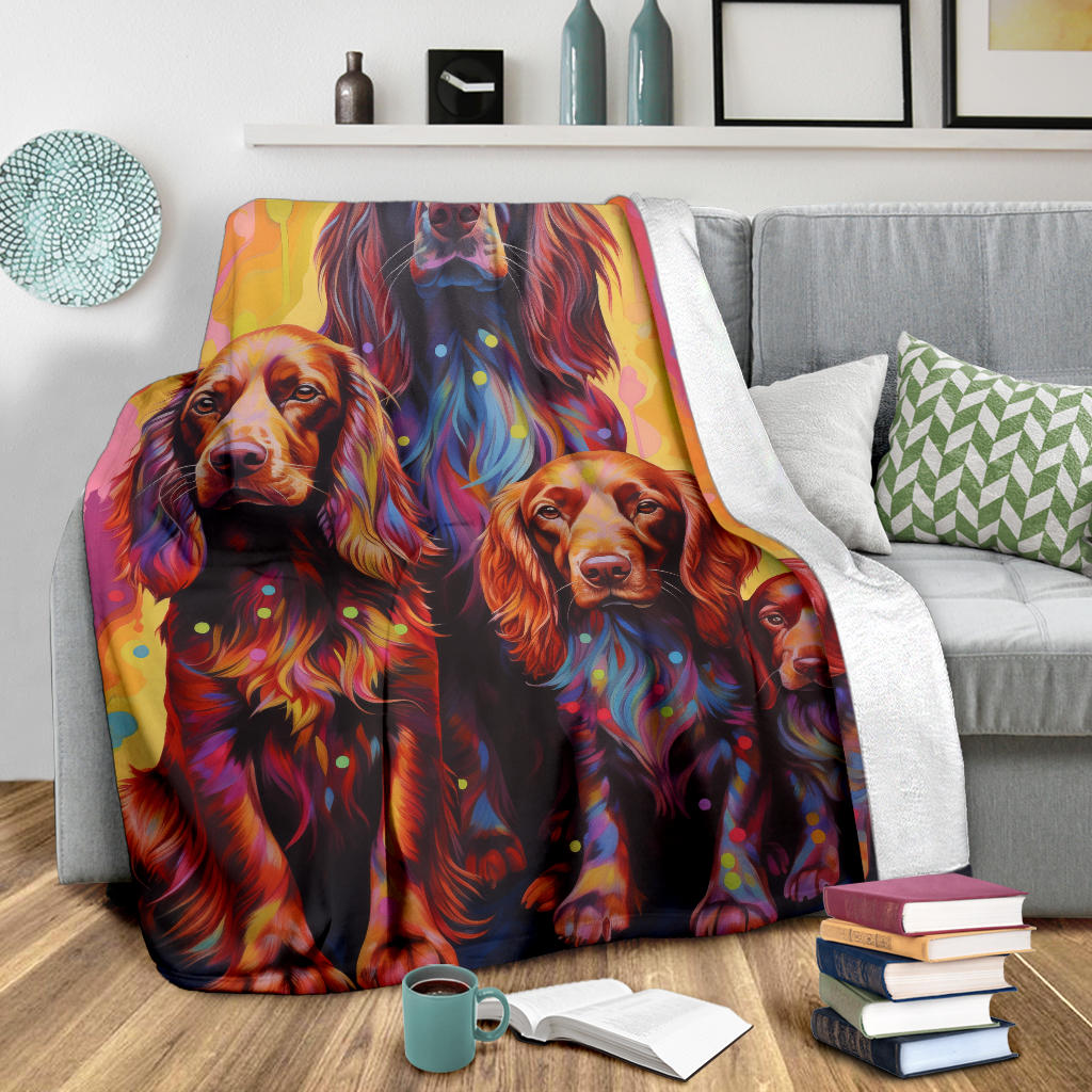 Sussex Spaniel Blanket, Trippy Psychedelics Sussex Spaniel Fleece Blanket, Sussex Spaniel Throw Blanket, Sussex Spaniel Gifts