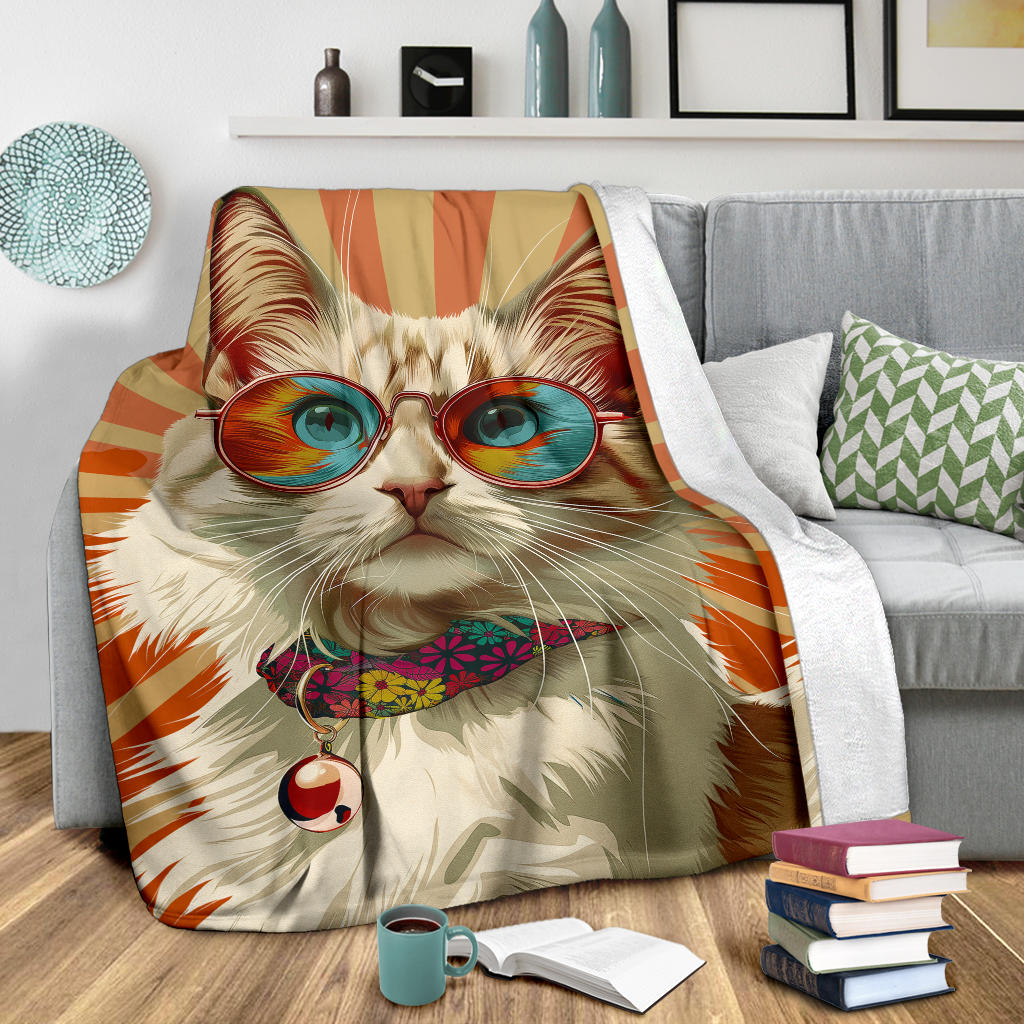 Burmilla cat Blanket, Trippy Psychedelics Burmilla cat Fleece Blanket, Burmilla cat Throw Blanket, Burmilla cat Gifts