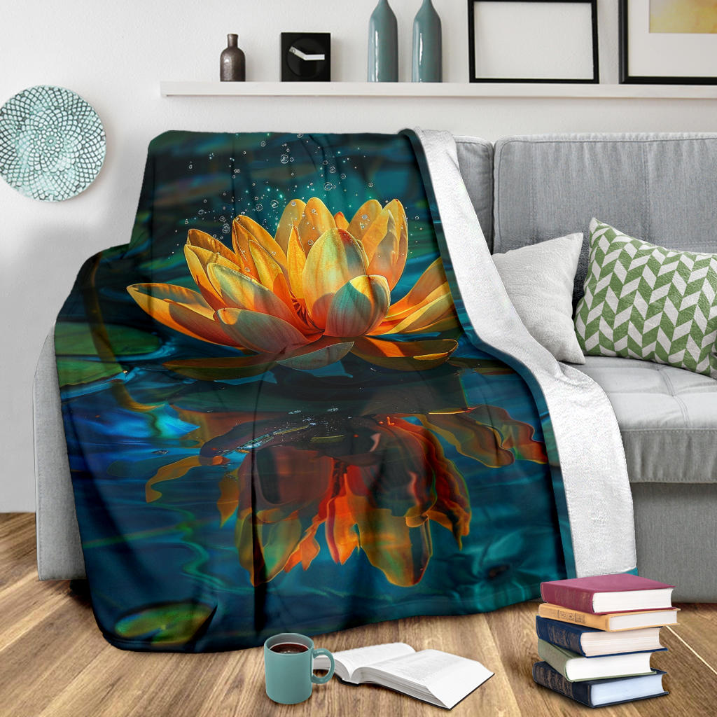 Luminous Lotus Blanket, Luminous Lotus Estetic Blanket, Luminous Lotus Blanket Gift, Blanket