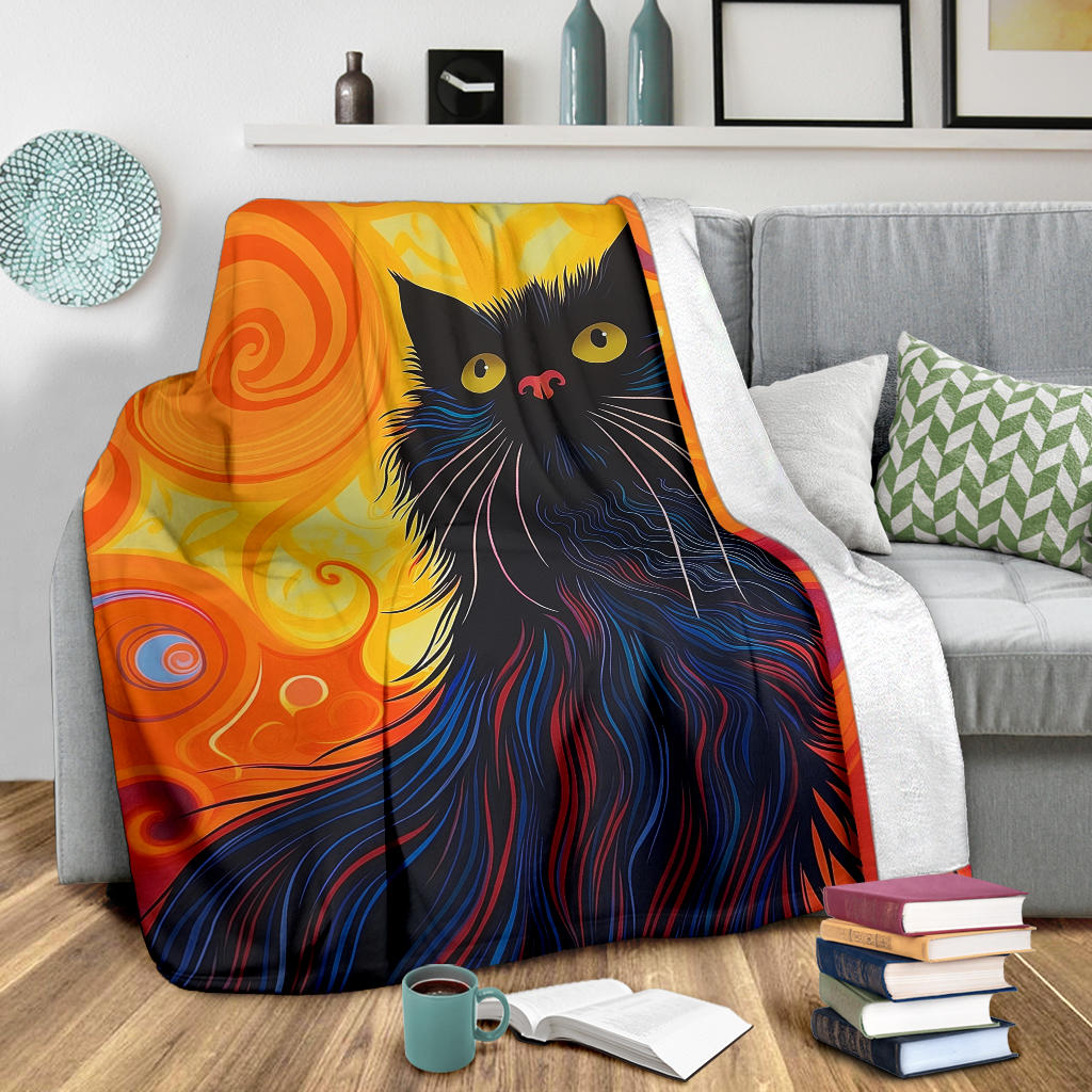 Ragamuffin Cat Blanket, Trippy Psychedelics Ragamuffin Cat Fleece Blanket, Ragamuffin Cat Throw Blanket, Ragamuffin Cat Gifts