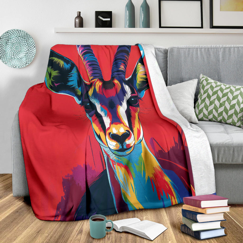 Gazelle animal Blanket, Trippy Psychedelics Gazelle animal Fleece Blanket, Gazelle animal Throw Blanket, Gazelle animal Gifts