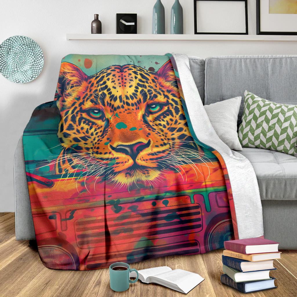 Leopard animal Blanket, Trippy Psychedelics Leopard animal Fleece Blanket,Leopard animal Throw Blanket, Leopard animal Gifts