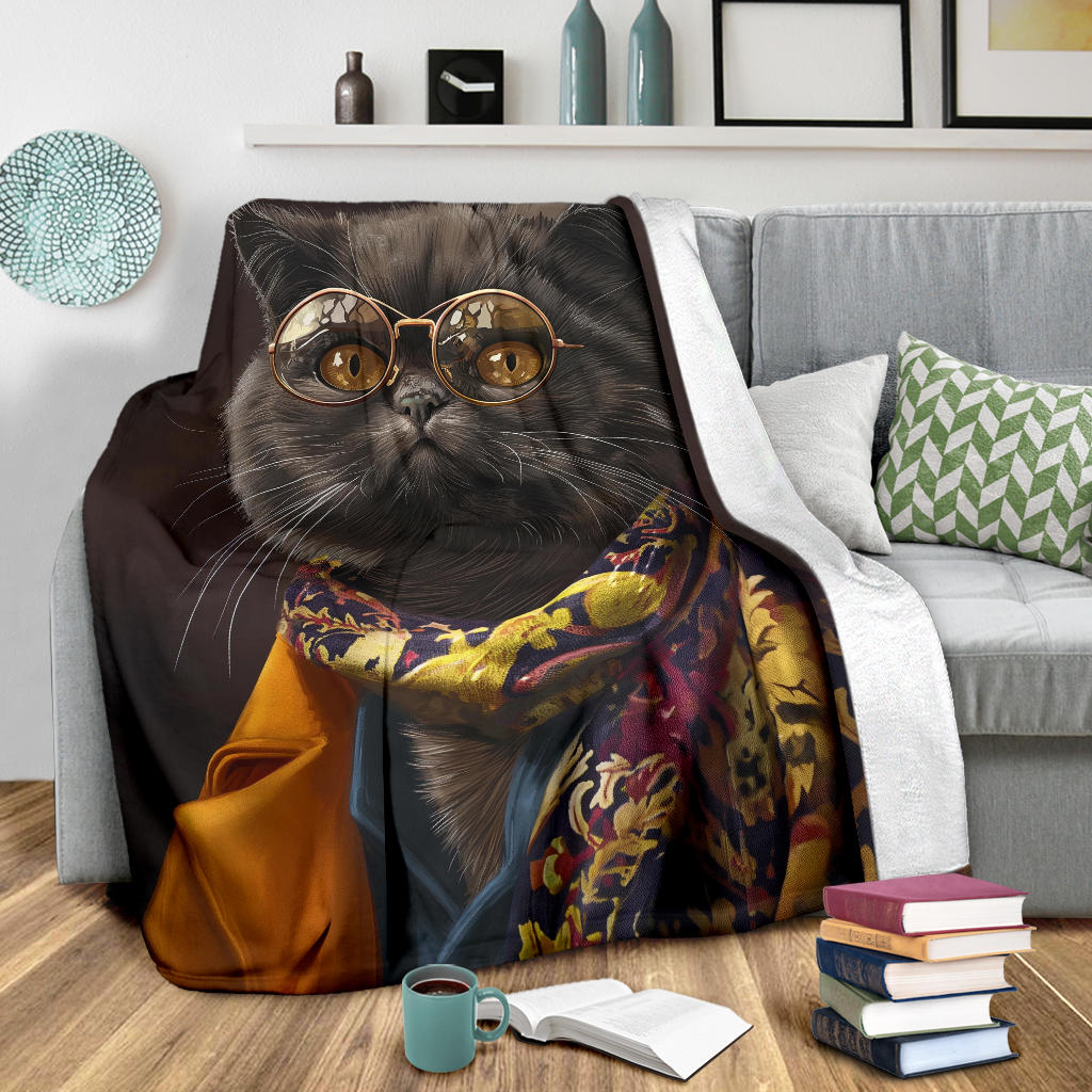 Exotic Shorthair cat Blanket, Trippy Psychedelics Exotic Shorthair cat Fleece Blanket, Exotic Shorthair cat Throw Blanket, Exotic Shorthair cat Gifts