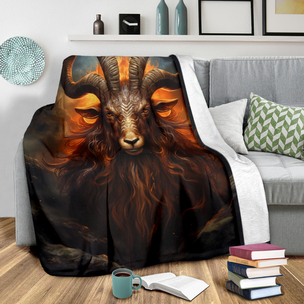 Capricornus Goat Zodiac Sign Blanket, Capricornus Goat Zodiac Gifts, Capricornus Goat Throw Blanket, Capricornus Goat Fleece Blanket