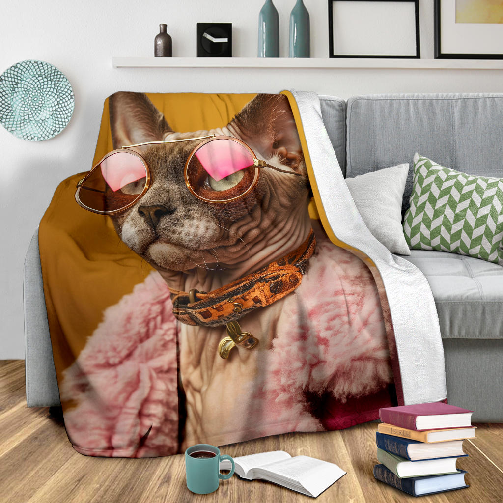 Devon Rex cat Blanket, Trippy Psychedelics Devon Rex cat Fleece Blanket, Devon Rex cat Throw Blanket, Devon Rex cat Gifts