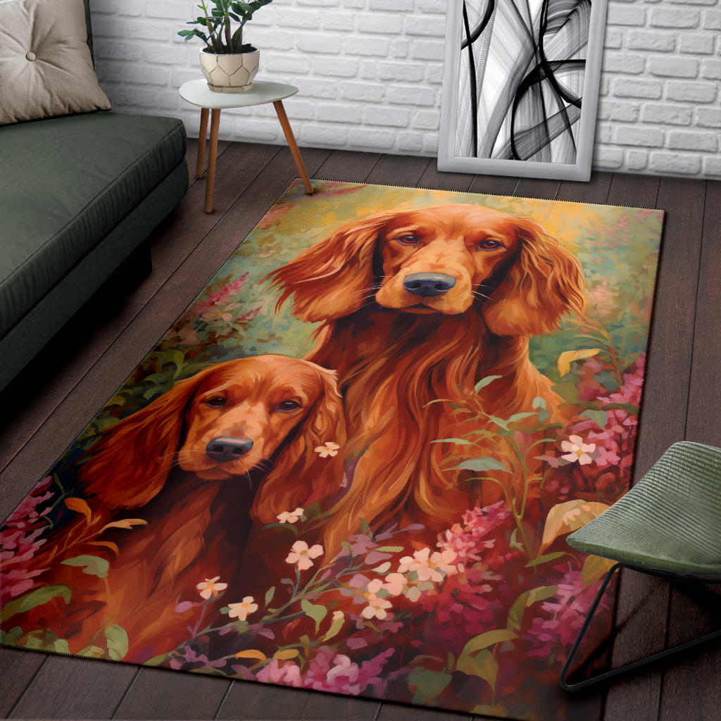 Irish Setter Area Rug, Irish Setter Trippy Rug, Irish Setter Gifts, Irish Setter Decor