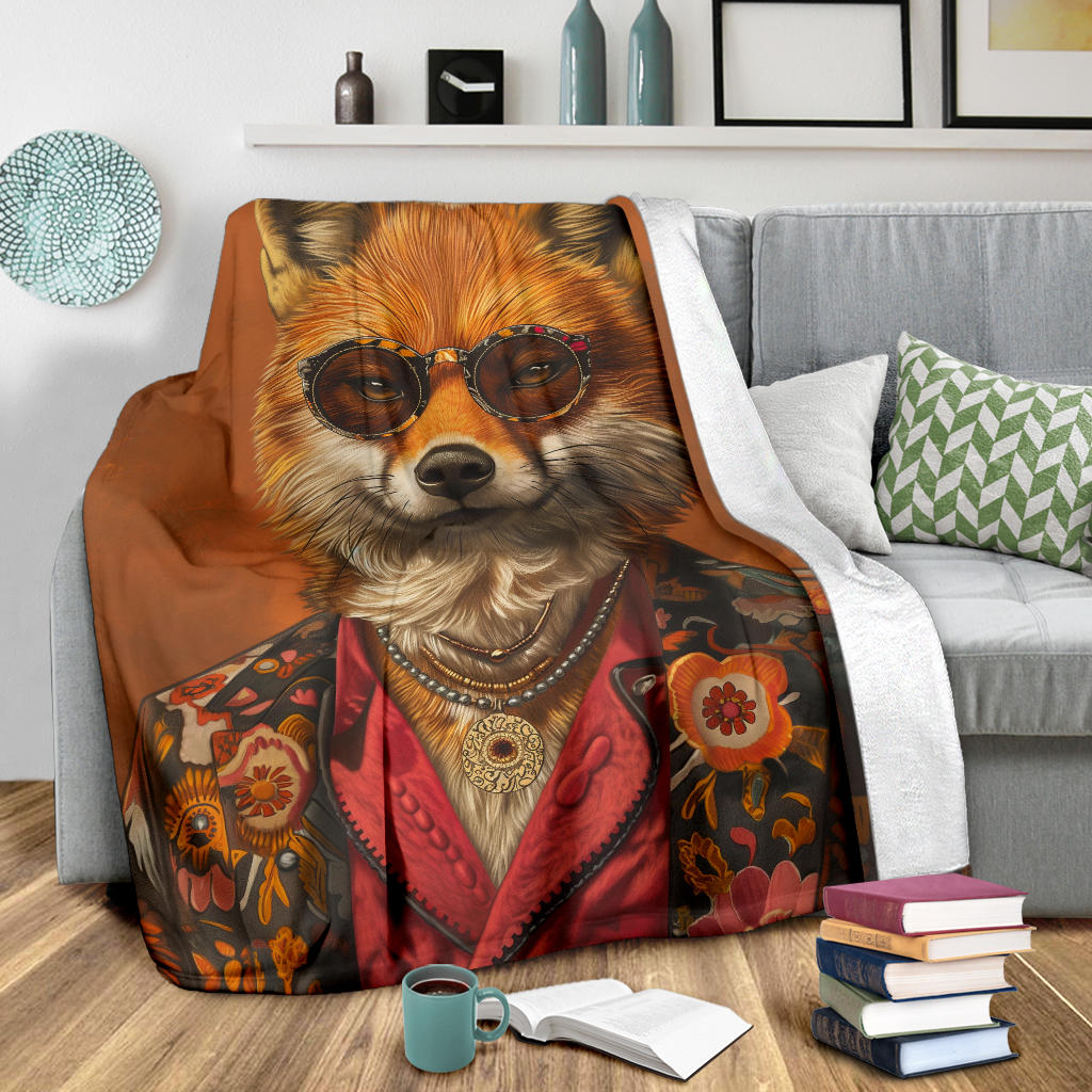 Jackal animal Blanket, Trippy Psychedelics Jackal animal Fleece Blanket, Jackal animal Throw Blanket, Jackal animal Gifts