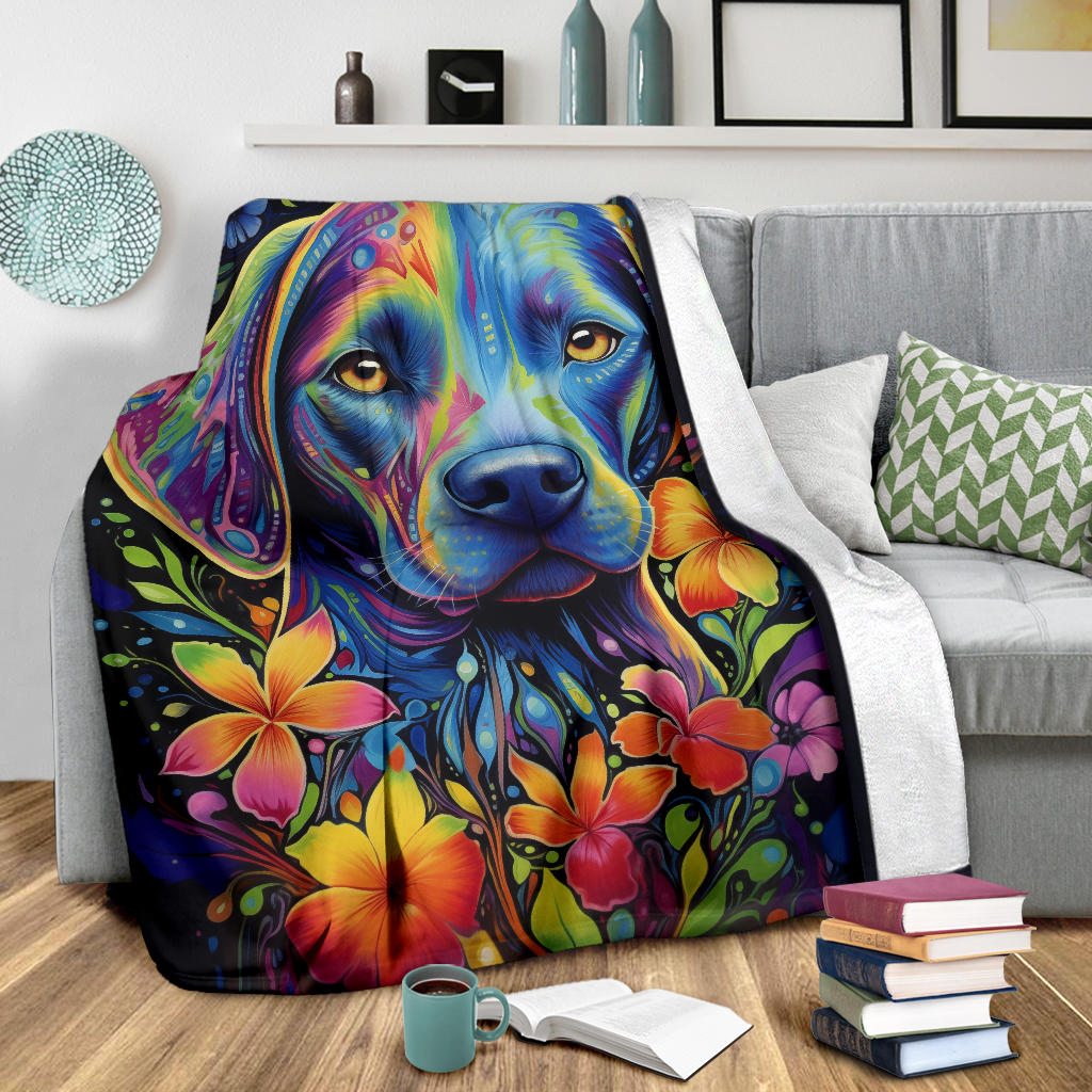 Trippy Psychedelics Labrador Retriever Blanket, Labrador Retriever Throw Blanket, Labrador Retriever Fleece Blanket, Labrador Retriever Gift