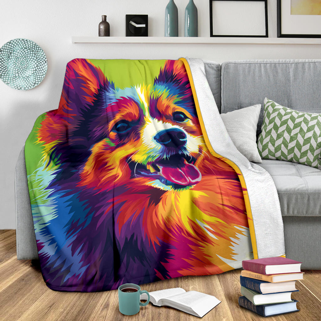 Icelandic Sheepdog Blanket, Trippy Psychedelics Icelandic Sheepdog Fleece Blanket, Icelandic Sheepdog Throw Blanket, Icelandic Sheepdog Gifts