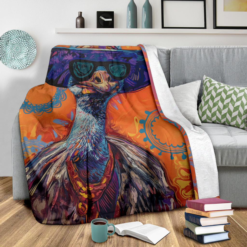 Emu Blanket, Trippy Psychedelics Emu Fleece Blanket, Emu Throw Blanket, Emu Gifts