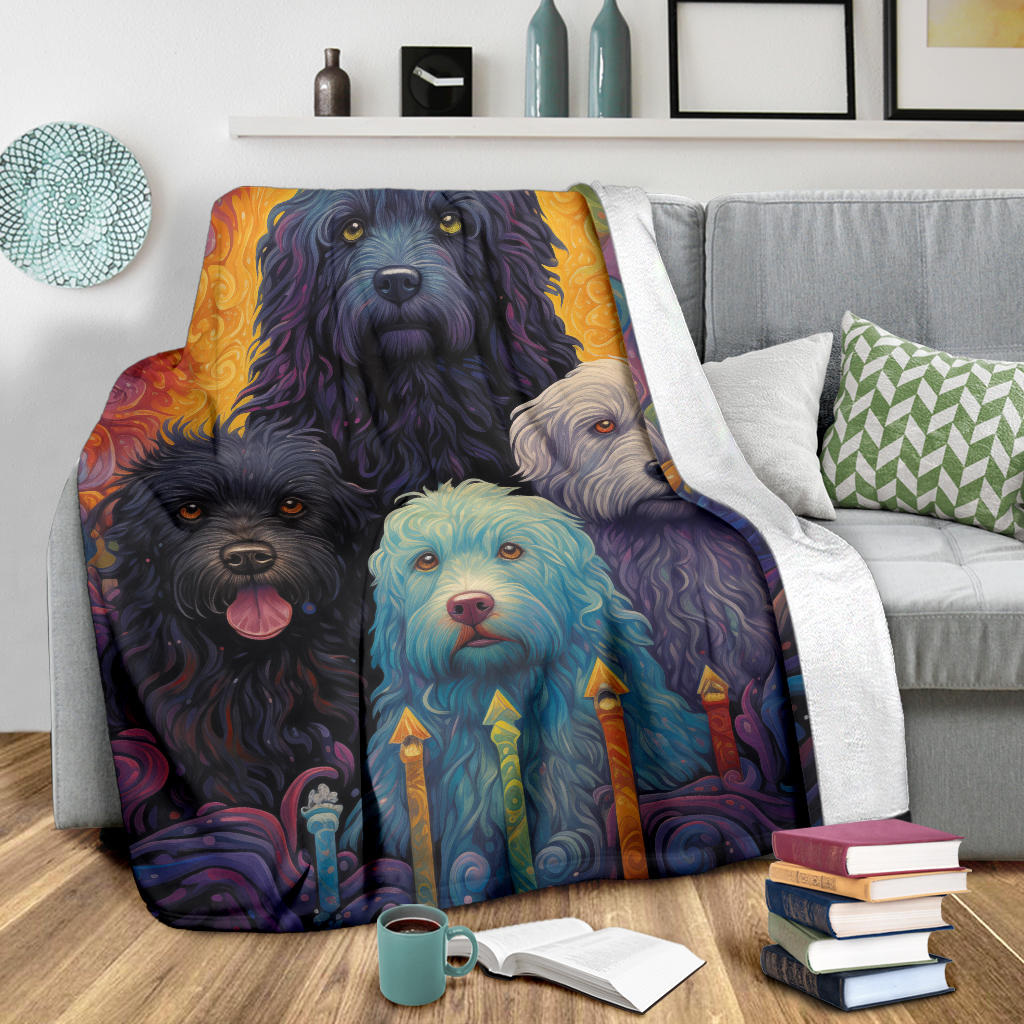 Puli Blanket, Trippy Psychedelics Puli Fleece Blanket, Puli Throw Blanket, Puli Gifts